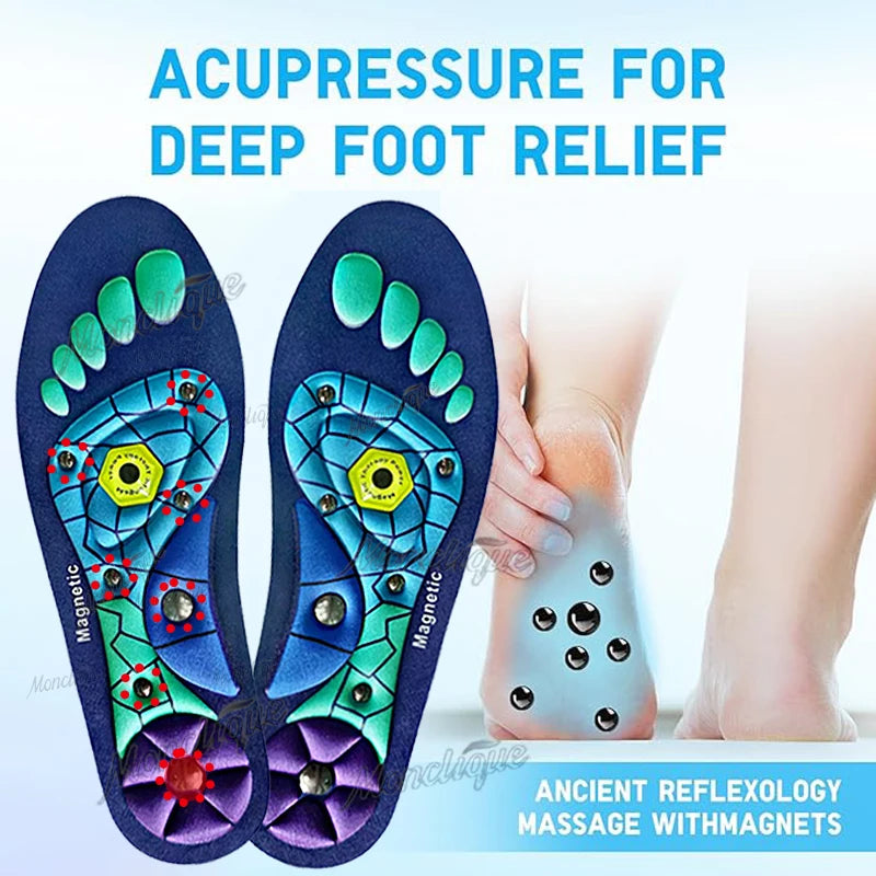 Medical Foot Magnetic Therapy Insoles Weight Loss Acupressure Insole Anti-fatigue Health Care Shoe Pads Sports Shock-absorbing