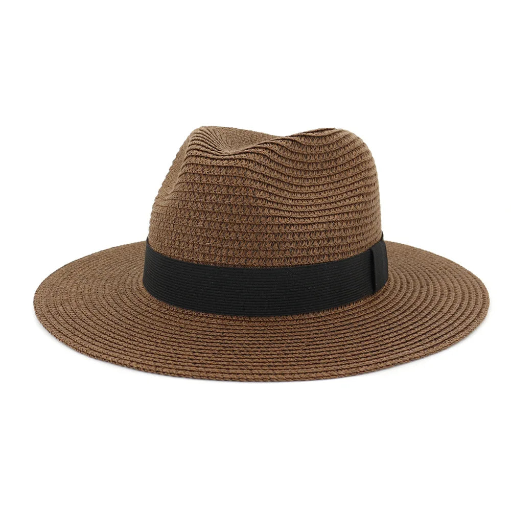 Large Size 60CM Summer Panama Hats For Women Men Wide Brim Beach Jazz Hat Cooling Ladies Sun Straw Hat