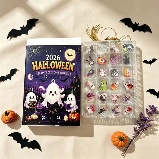 Halloween Advent Calendar – 24 Spooky Acrylic Ornaments Countdown Box