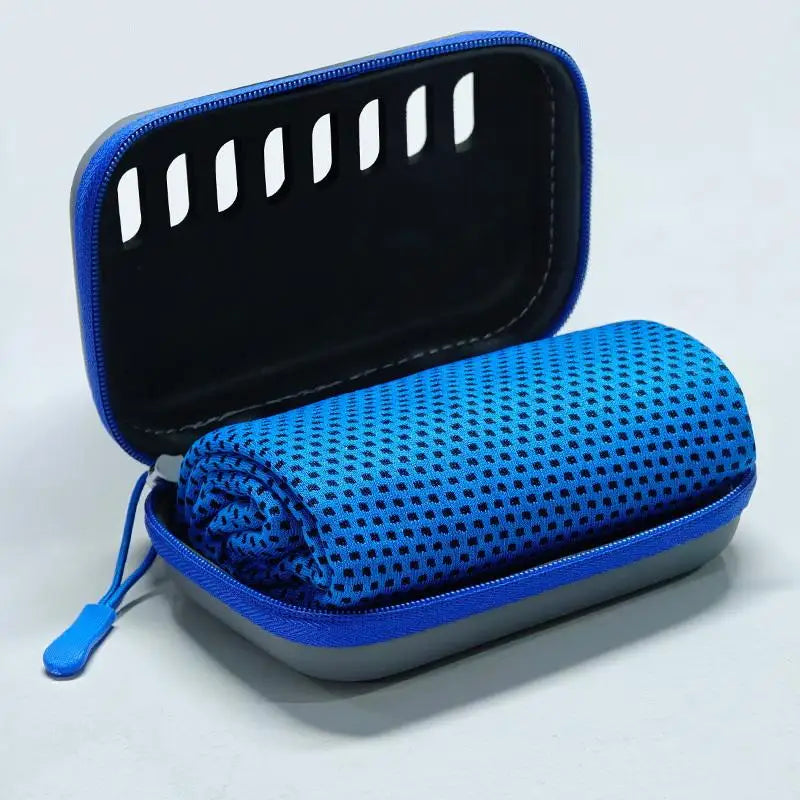Summer Cooling Sports Towel Quick Dry Towel Portable Fitness Sweat Absorbing Towel Outdoor Workout Cooling Towel with EVA Box