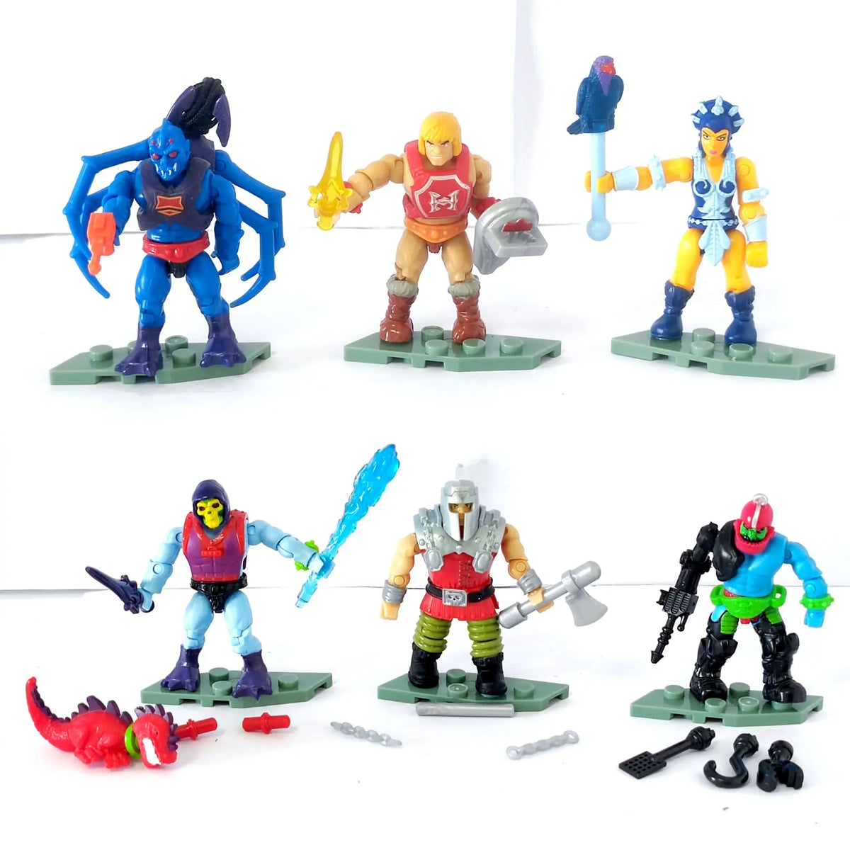 Mega Construx Motu Snake Mountain Thunder Punch Skeletor Evil-Lyn Trap Jaw Webstor Ram Man Mini 2" Loose Action Figure