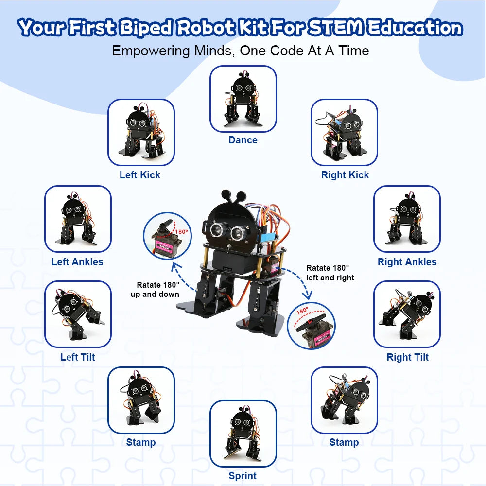 ACEBOTT Robotics for Kids Bionic Biped Robot Kit for Arduino ESP32 STEM Science Kits Cool Engineering Building Toys
