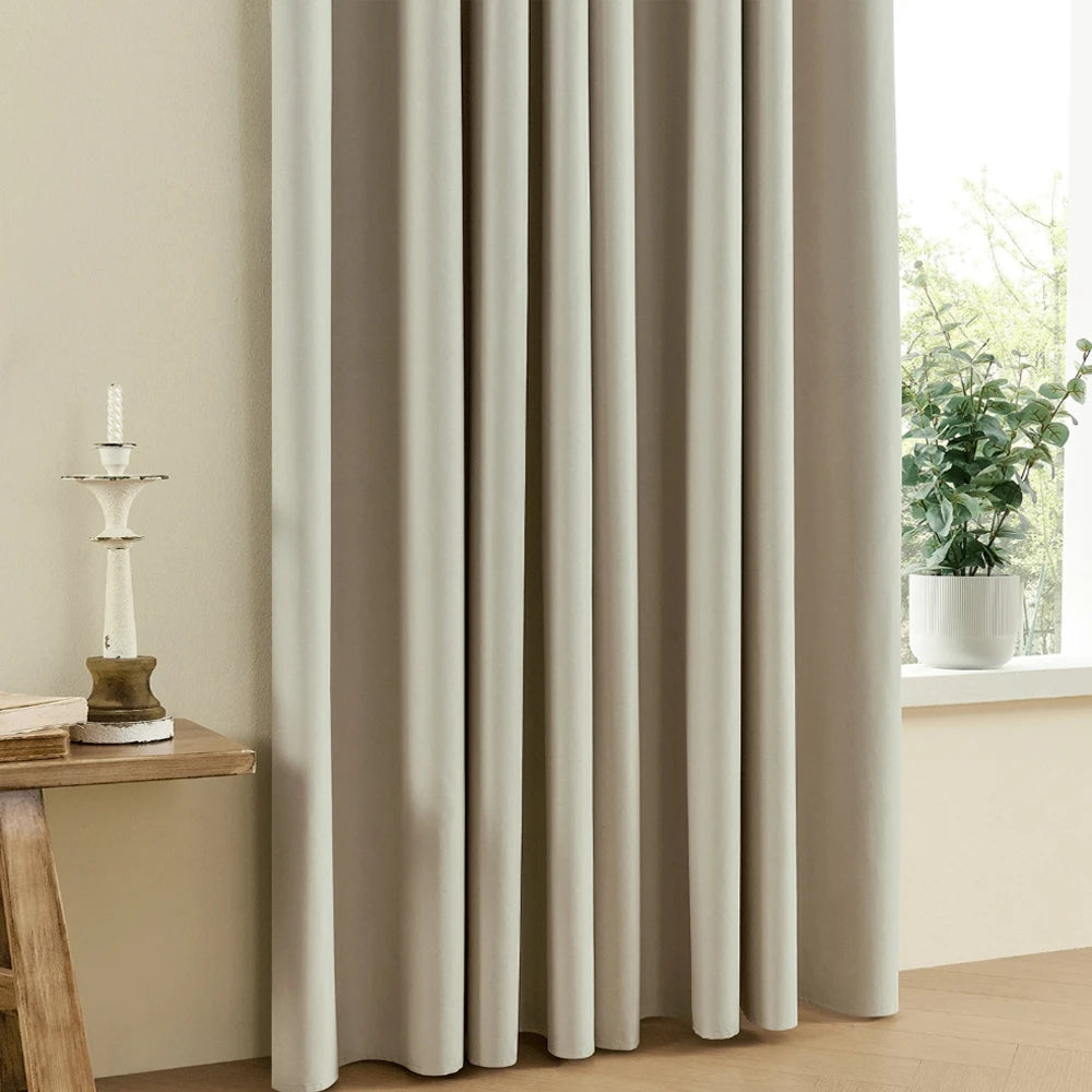 1Pcs Modern Minimalist Blackout Curtain - Heat Insulation, All-Season Universal Drapes for Bedroom  (Rod Pocket) Curtains only