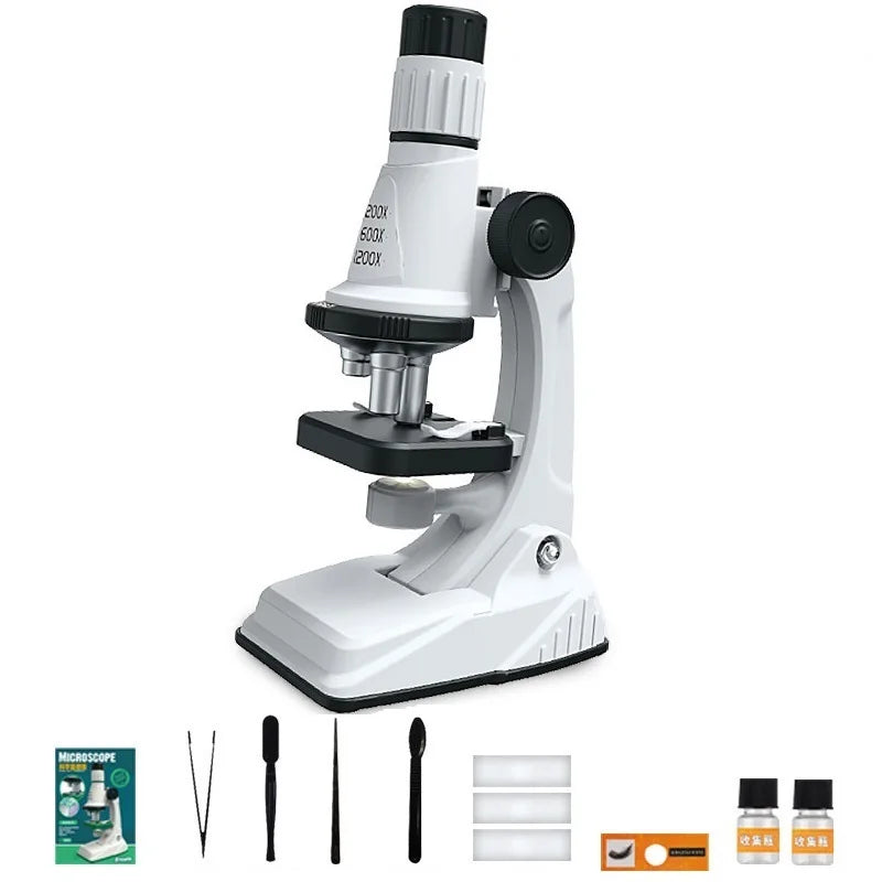 Kids Microscope Kit 200X-1200x Portable loupe Biological Science Stem Toy School Educational Pocket Microscope with LED Light