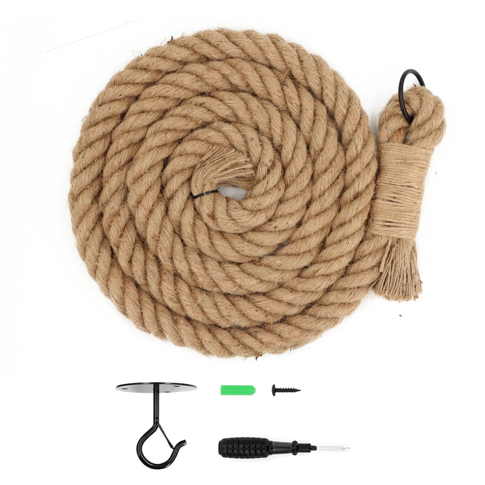 Cat climbing rope with hook ceiling wall mounted kitten scratching post climbing rope toy, suitable for indoor and outdoor cats