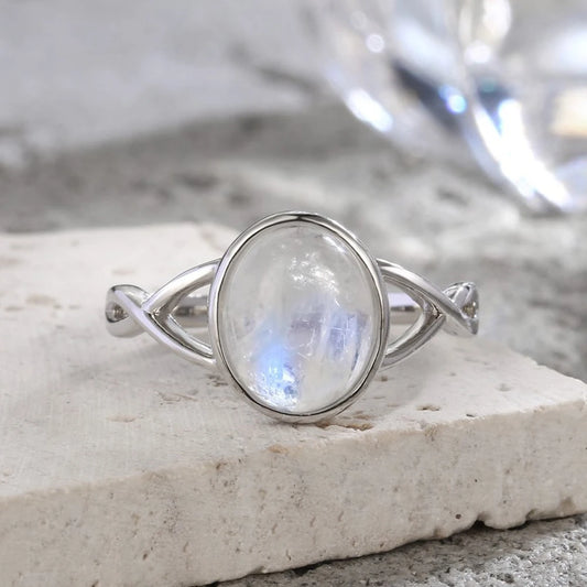S925 Sterling Silver Aquamarine Rings Simple Rings Blue Natural Stone Oval 8*10mm Party Gifts Fine Jewelry Rings For Women