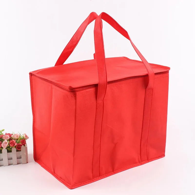 Large Capacity Insulated Grocery Bags Foldable Reusable Soft Cooler Bag Lightweight Hot Cold Takeout Food Delivery Bag NEW