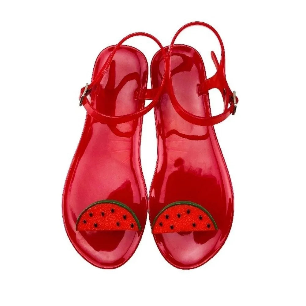 Watermelon Jelly Fruits Sandals Mango Grape Bee Lemon Orange Korean Style Slippers Soft PVC Bottom Non Slip