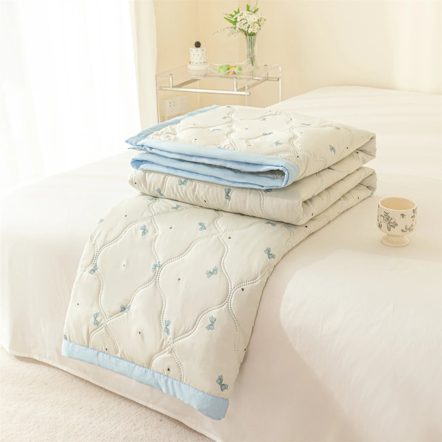 2026 New Printed Washed Summer Quilt Lightweight Breathable Cooling Air Condition Comforter Soft Thin Bed Blanket for Home Dorm