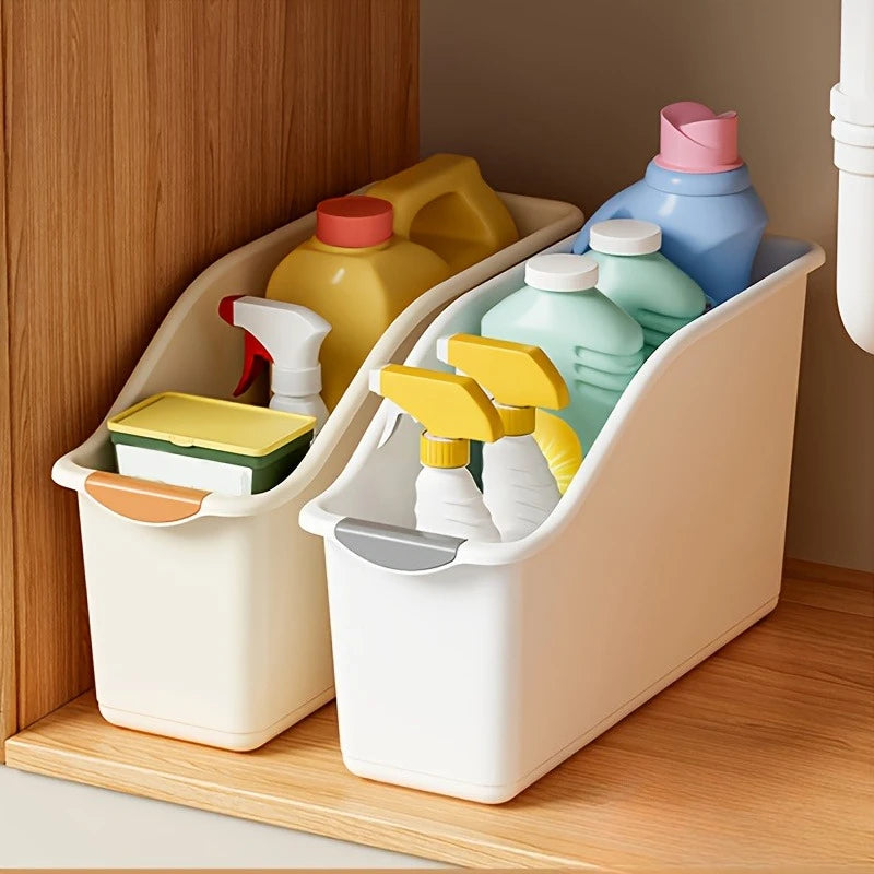 1/3pcs Multi-Functional Storage Box Set, Curved Space-Saving Design, Stackable Organizer Bins for Home Organization, Kitchen