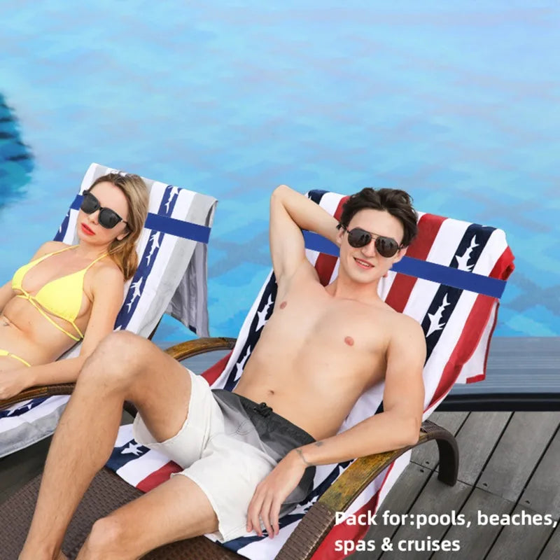 Beach Chair Towel Bands Stretchable Rubber Band Towel Strap Holder Towel Clips for Lounge Beach Pool Chairs Summer