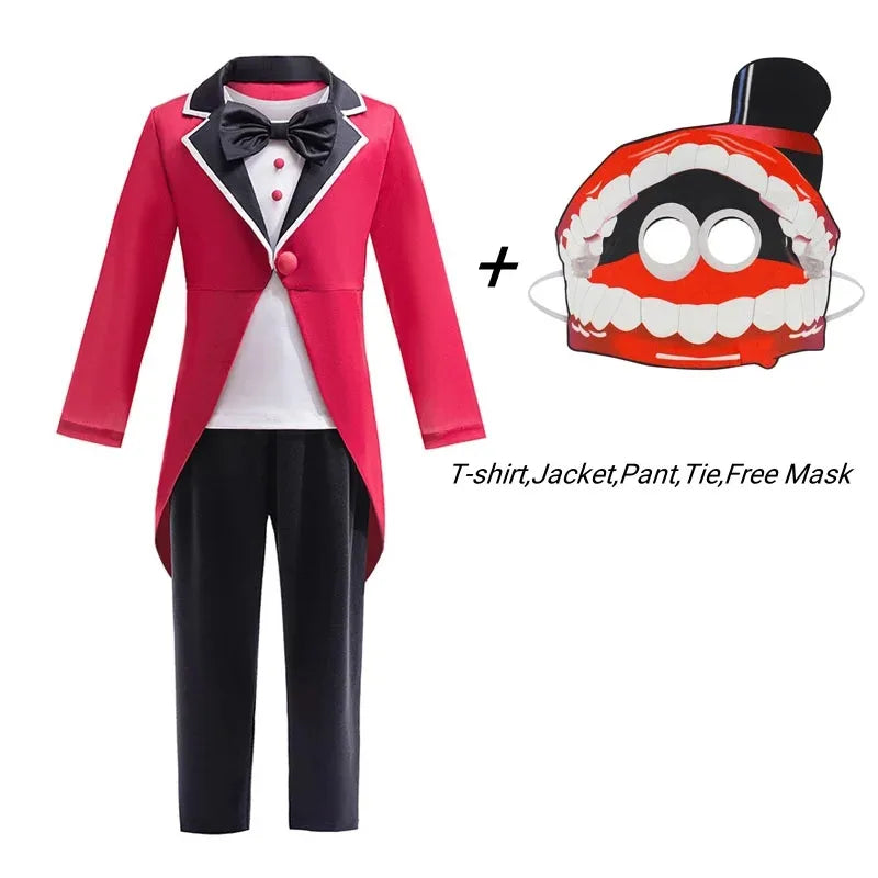 ❤The Amazing Digital Circus Kids Cosplay Costume Queen Costume Clown 3Pcs Outfits Digital Pomni Role Play Costume Halloween★❤★