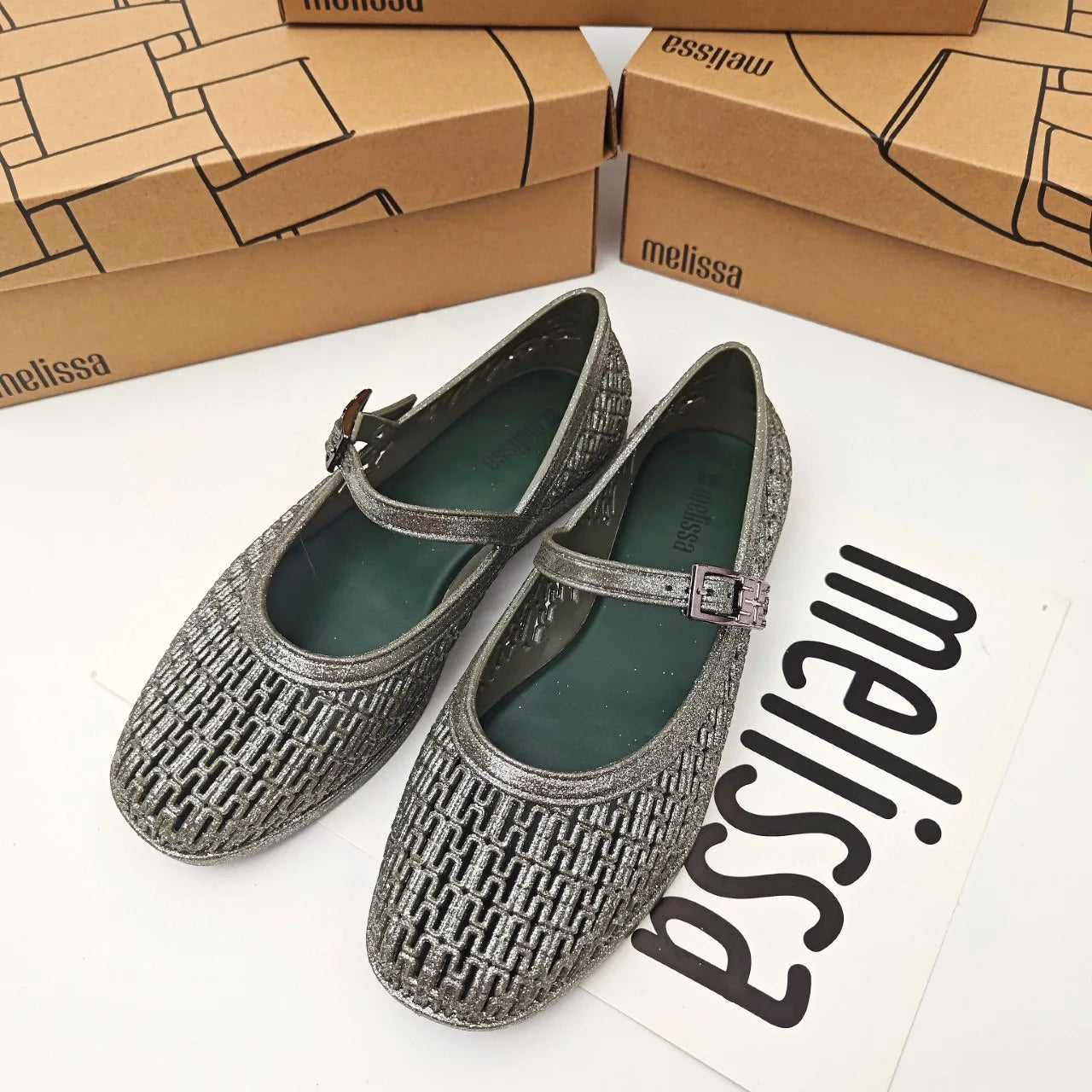 Melissa Women Flats Comfort Ballerina Shoes 2025 Summer New Shallow Mouth Non-slip Ladies Loafers Elegant Bowknot Women Single