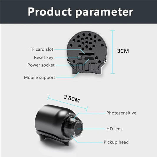 2026 New X5 Mini Camera Intelligent WiFi Mini Camera Home Indoor Night Vision Safety Protection Audio Video Recorder