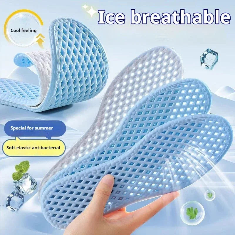 3 Pair Summer Cooling Insoles for Men Running Sports Shock Absorption Shoe Sole Breathable Shoes Insole Memory Foam Shoe Pads