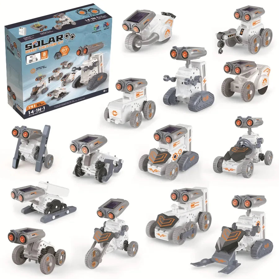 STEM 14-in-1 Education Solar Robot Toys DIY Building Science Experiment Kit for Kids Solar Powered By Sun Robot Kits