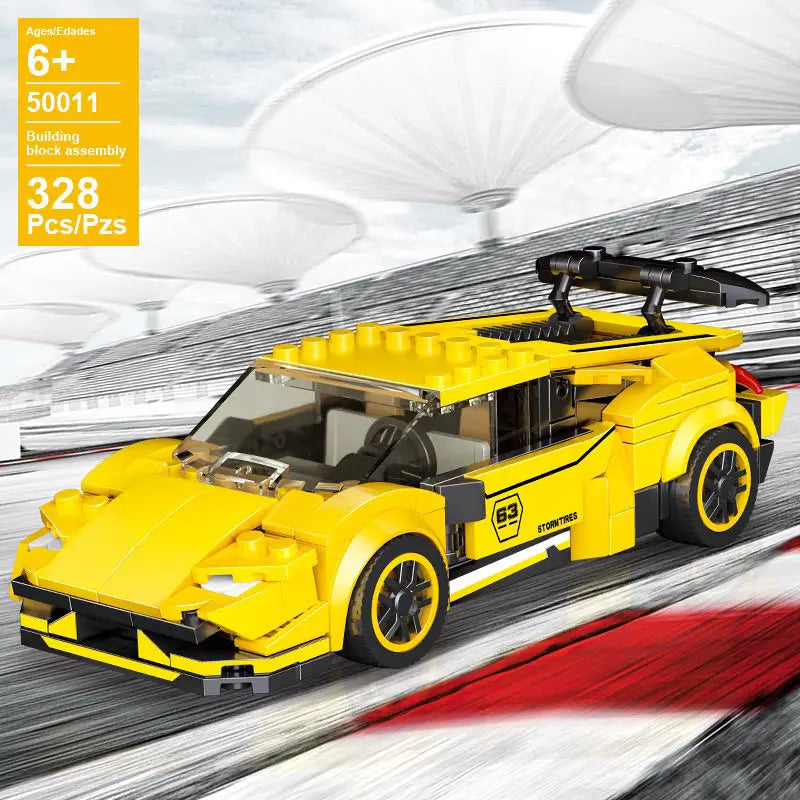 City Technical Speed Racing Car MOC Building Blocks Sports Race Vehicle Model Educational Assembly Bricks Toys for men Christmas