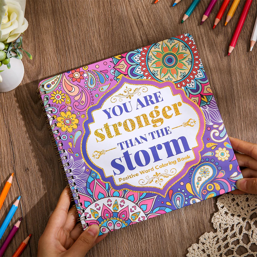 Inspirational Text Coloring Book 30 Different Patterents Inspirational Text With Flowers Sketchbooks For Relaxation Designs