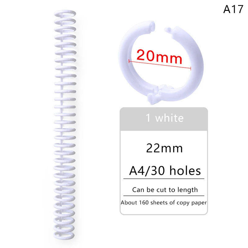 1 Pc 30 Holes Loose-leaf Plastic Binding Ring Spring Spiral Rings Binder Strip For A4 Paper Notebook Stationery Office Supplies
