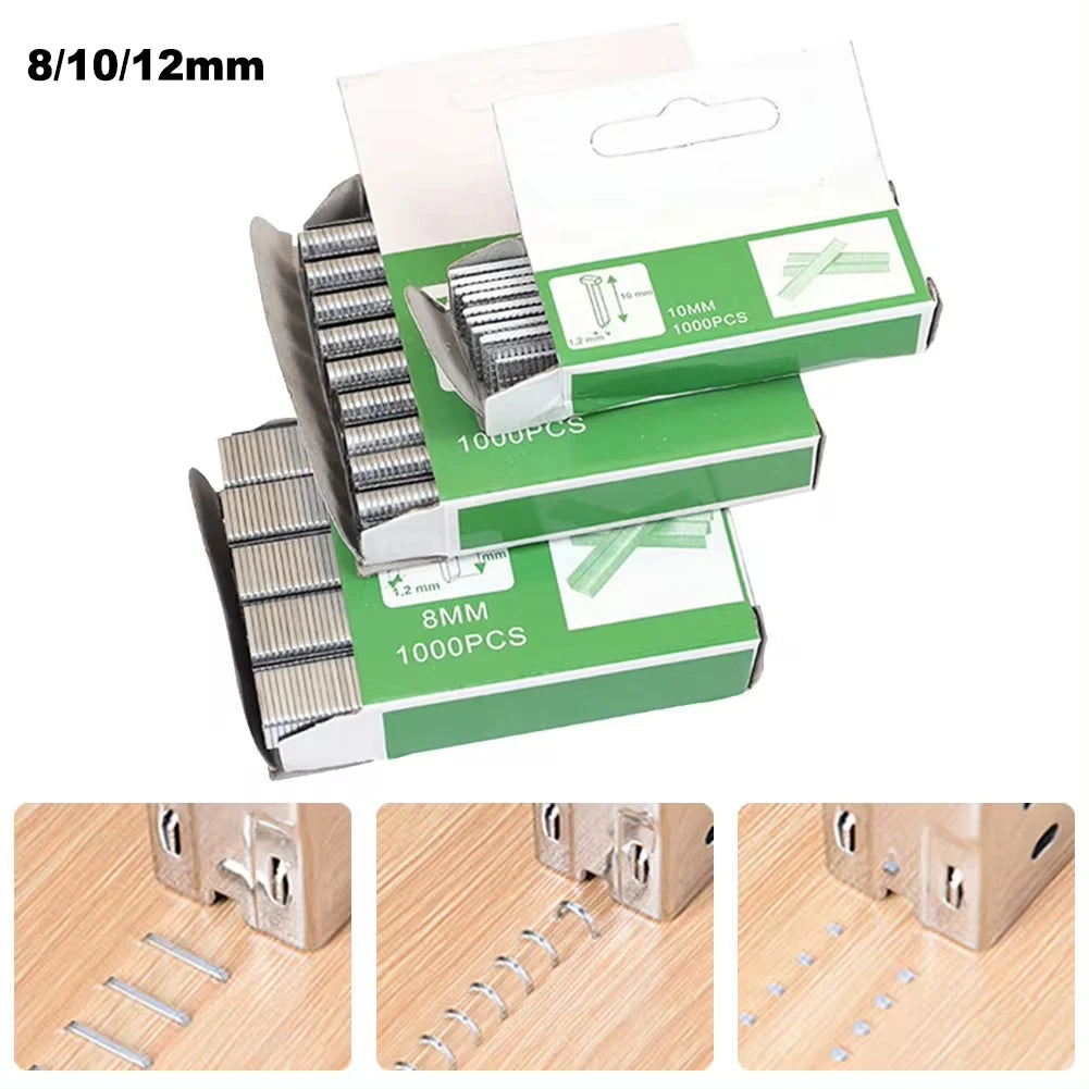 1000Pcs Nail Shaped Stapler For Wood Furniture Household Use Interior Decoration Wood Processing  U/ Door /T Shaped