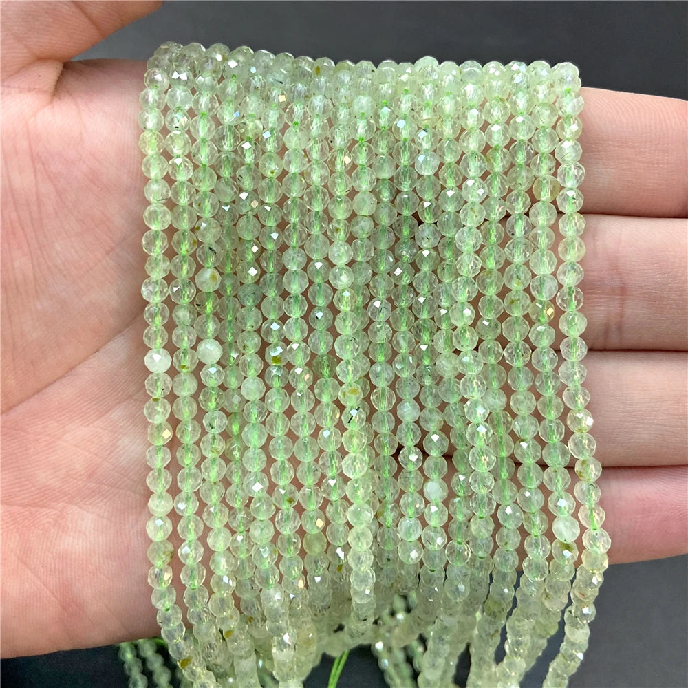 2mm 3mm 4mm Faceted Natural Stone Pink Rose Quartzs Crystal Beads Round Amethysts Loose Beads for DIY Jewelry Making Necklace