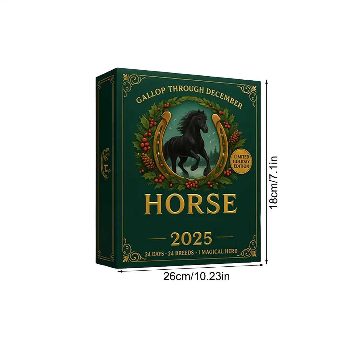 24 Days Christmas Countdown Calendar 2D Acrylic Horse Figure Ornaments Xmas Advent Calendar Xmas Gifts Pendant For Window Door