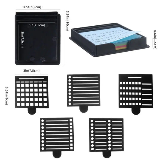Sticky Note Organizer Sticky Note Holder Set Note Box Dispenser Sticky Pads Base Line Drawing Template Sticky Note Storage Tools