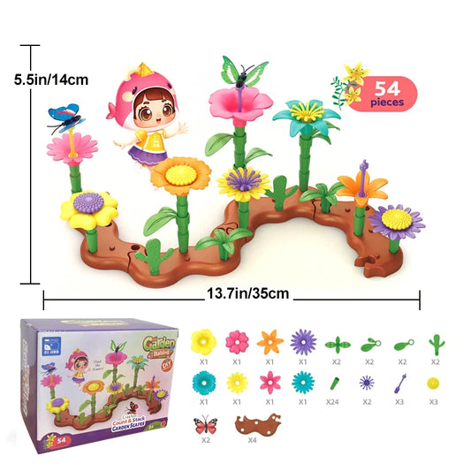 Grow Their Imagination with STEM Educational Flower Garden Building Toy - Perfect Gift for 3-7 Year Old Boys & Girls!