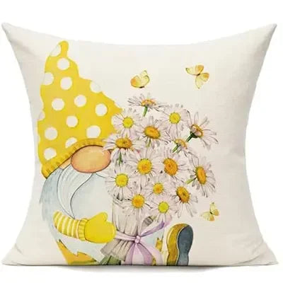 40x40cm Outdoor Yellow Pillowcase Spring and Summer Decoration Cushion Cover Family Decoration Garden Sofa Daisy
