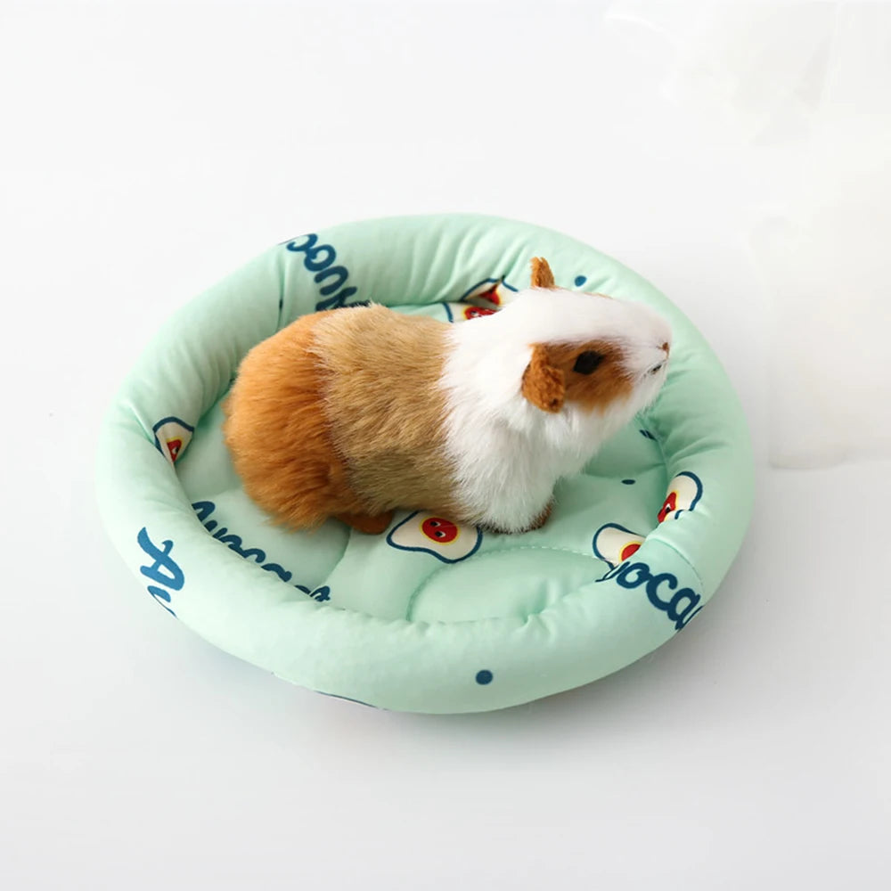 Pet Circular Summer Cooling Hamster Bed, Comfortable Sleep Mat Pad Cushion for Hamster/Hedgehog/Squirrel and Other Small Animals