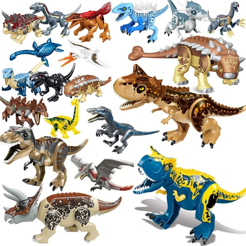 Jurassic World Brutal Raptor Building Blocks Dinosaur Model Tyrannosaurus Indominus T-Rex Assemble Educational Toy For Kids Gift