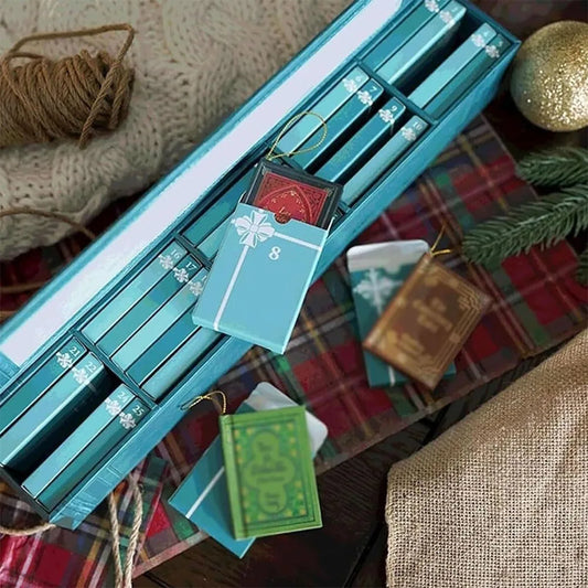 Mini Book Ornament Advent Calendar – 24 Tiny Books for Christmas Decor
