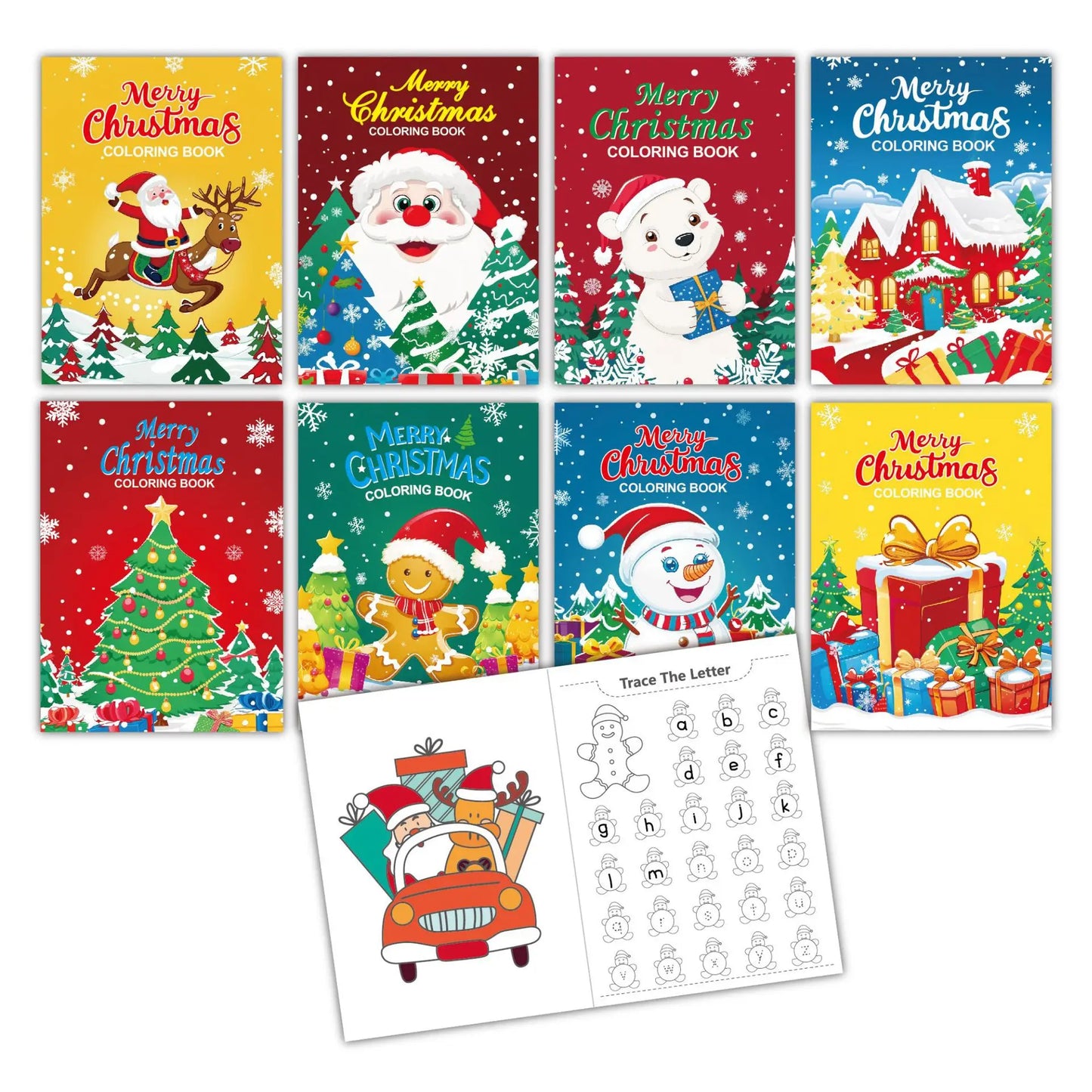 Kids Christmas Coloring Book Puzzle Cartoon Painting Coloring Book Holiday Party Theme Christmas Puzzle Coloring Book Toy Gift
