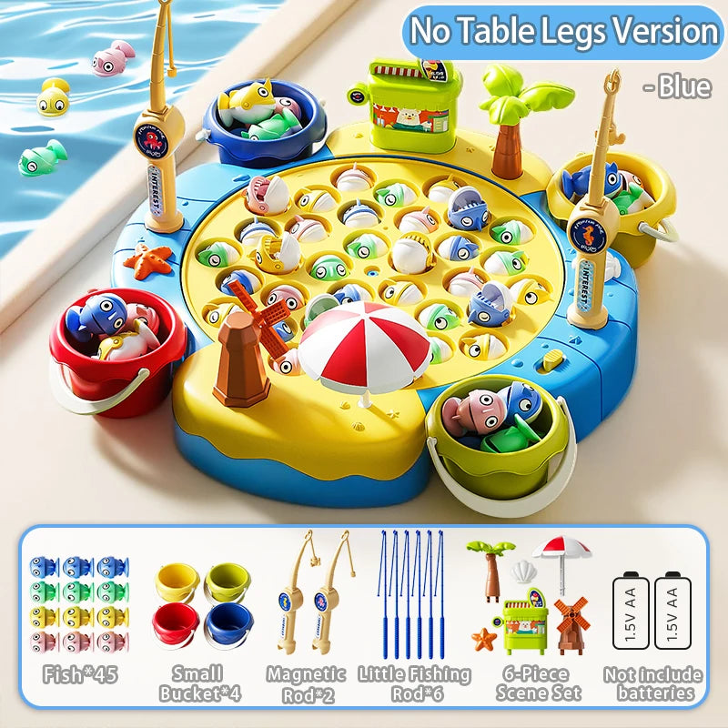 Magnetic Fishing Game - Educational Learning Toy with 2/6 Poles & 25/35/45 Fish for Kids Develops Fine Motor Skills