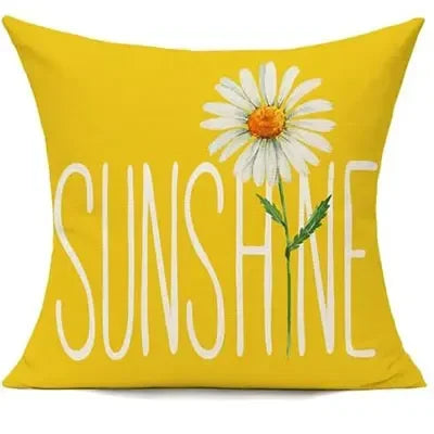 40x40cm Outdoor Yellow Pillowcase Spring and Summer Decoration Cushion Cover Family Decoration Garden Sofa Daisy