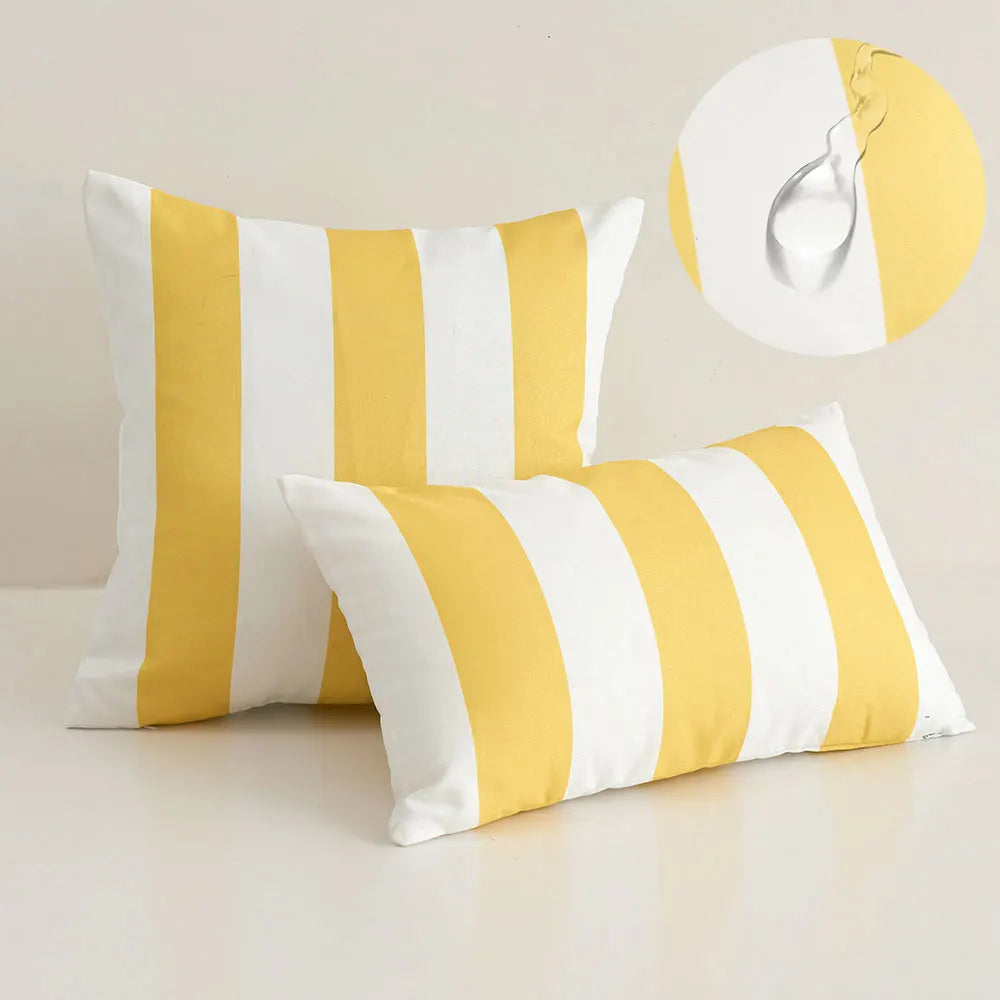 Outdoor Waterproof Pillow Cover Summer Striped Decorative Cushion Cover for Couch Sofa Living Room Funda Cojin 45x45 30x50