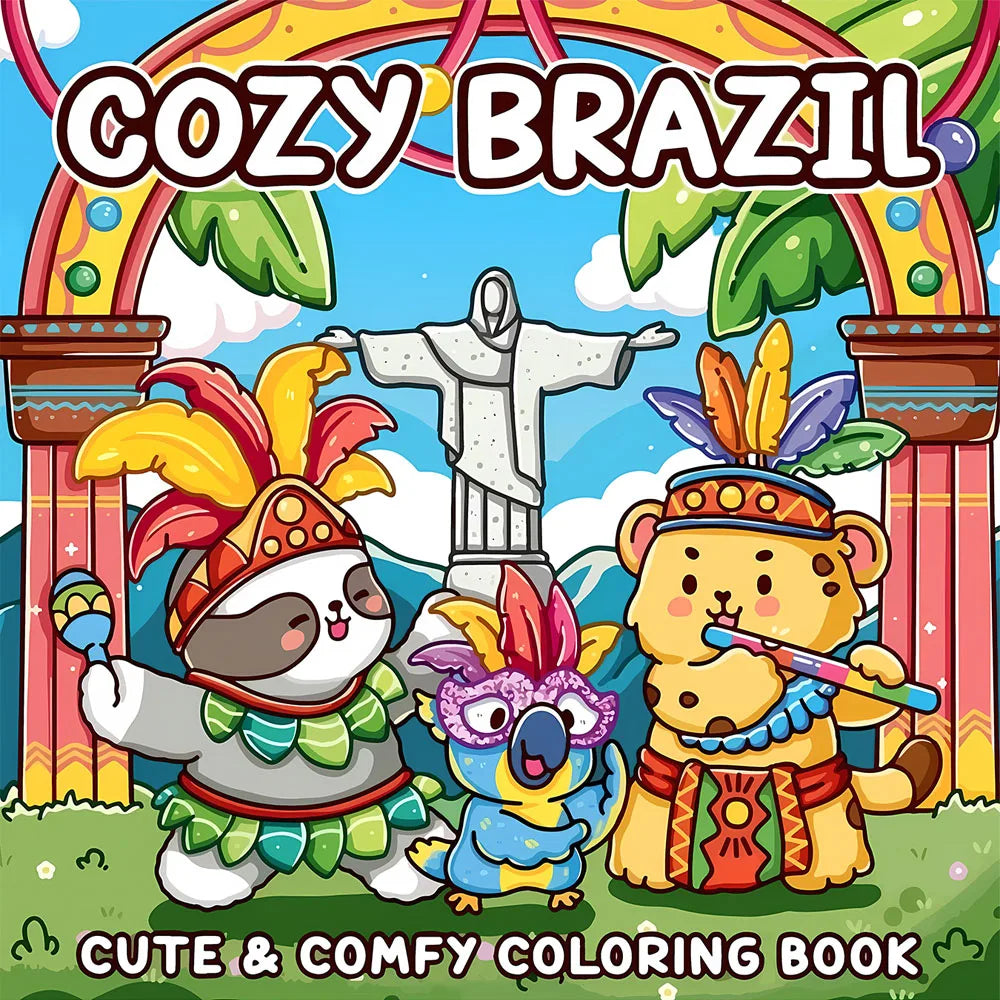 COZY BRAZIL Coloring Book for Adult Featuring Bold-easy Pattern for Relaxation Kids Educational DIY Painting Drawing Book