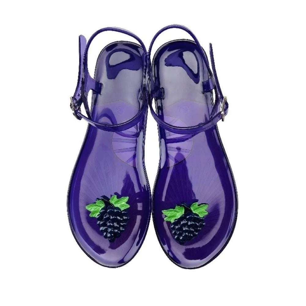 Watermelon Jelly Fruits Sandals Mango Grape Bee Lemon Orange Korean Style Slippers Soft PVC Bottom Non Slip