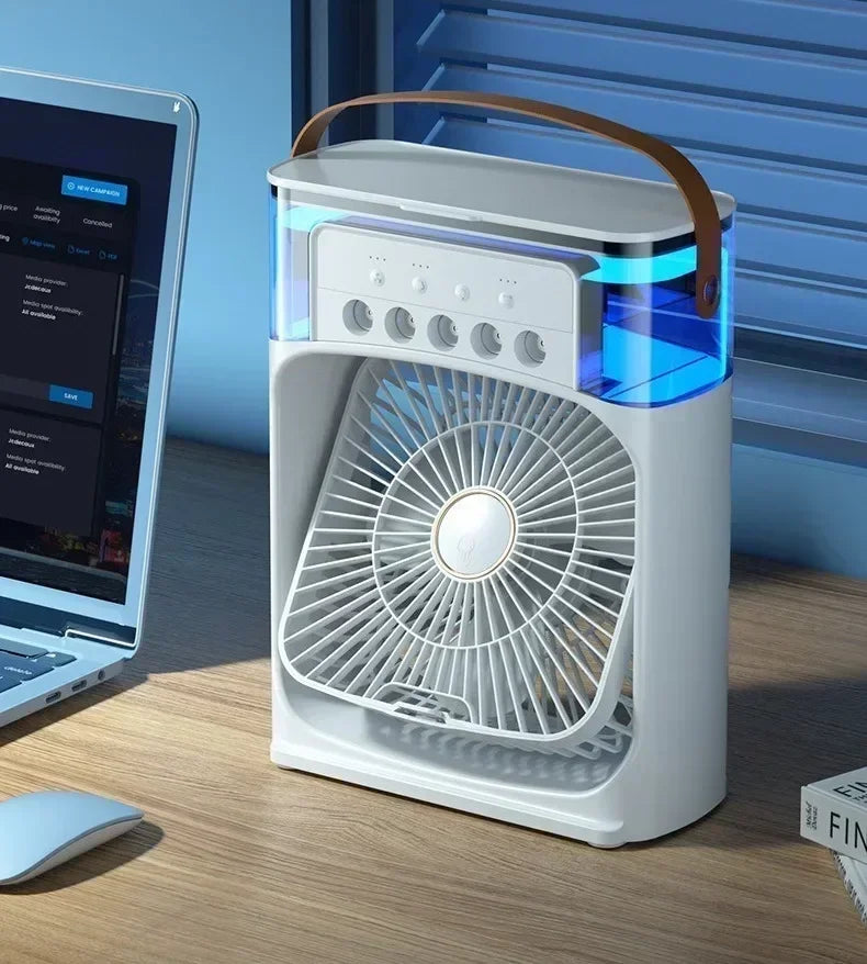 Spray Cooling Air Conditioning Mini Student Dormitory Summer Charging Mute Small Desktop Fan Desktop Humidifier Fan Amagi