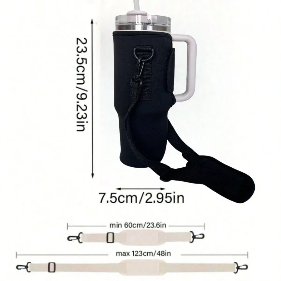 1PC Water Bottle Carrier Bag for Large Capacity Tumbler Cup with Handle Water Bottle Cup Sleeve with Adjustable Shoulder Strap