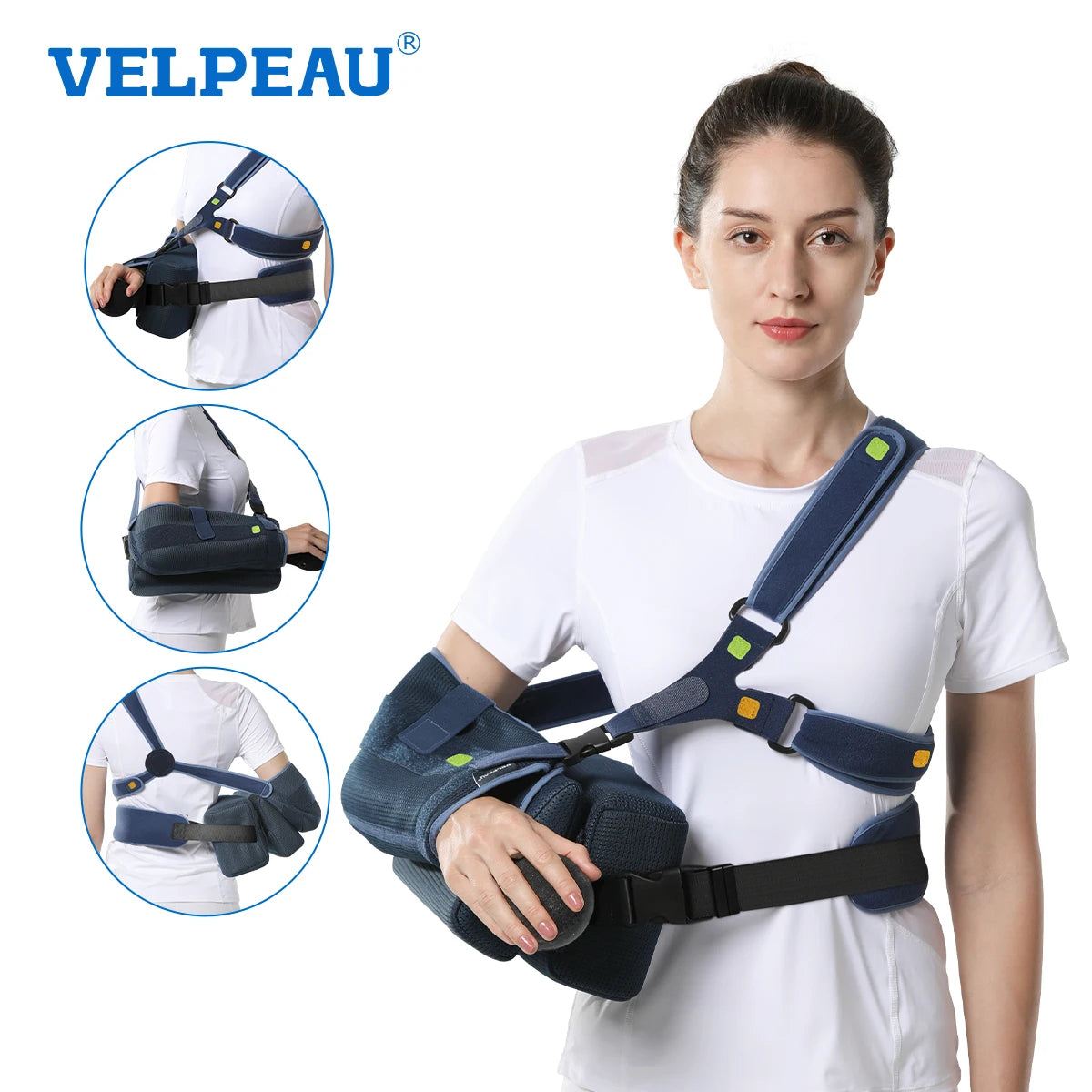 VELPEAU Shoulder Abduction Sling for Arm Injury, Rotator Cuff Surgery and Fracture, Shoulder Immobilizer with Removable Pillow