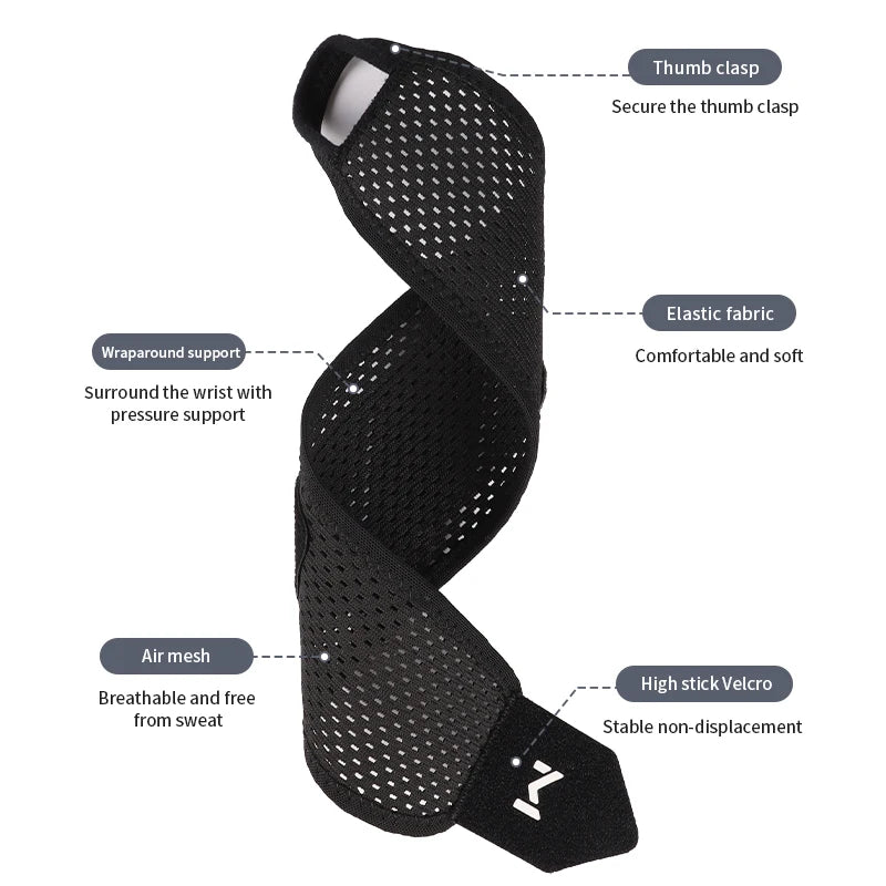 1 Breathable Mesh Wrist Support Joint Pain & Sprain Protection Chronic Overuse Wrist Support Wrap-Around Compression Sleeve