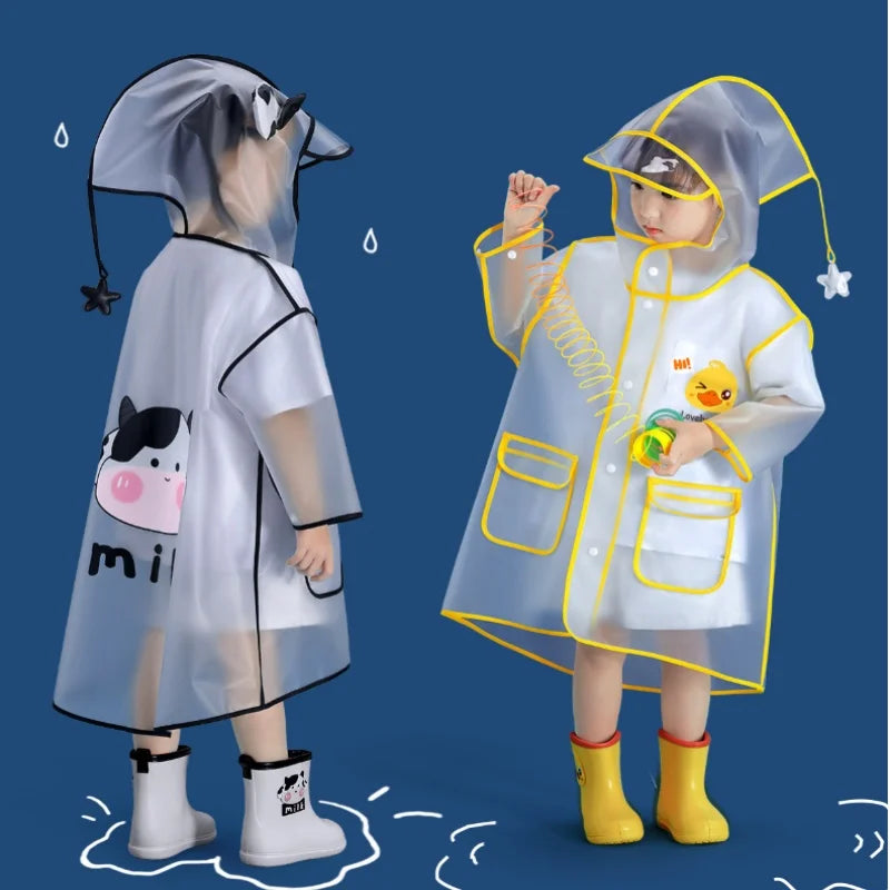 Children Raincoat, Cartoon Waterproof Kids Rain Suit , Girls Boys Bicycle Rainwear ,S-XXL