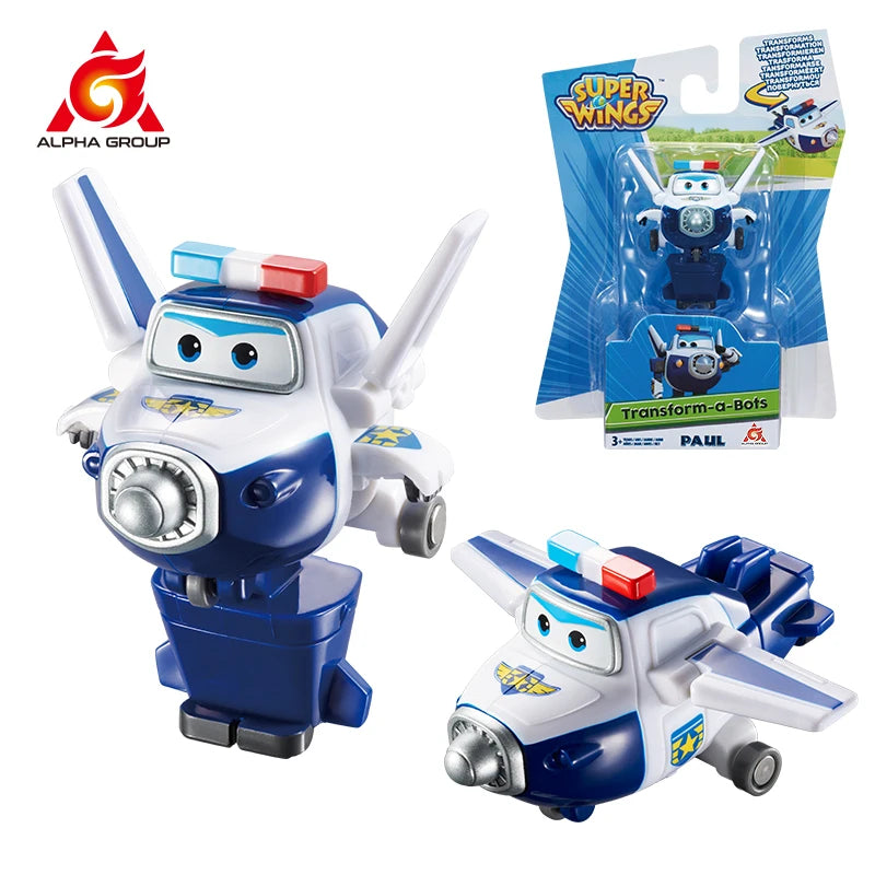 Super Wings Mini Dizzy Transform Robot to Plane in 3 Steps 2 Inches Deformation Action Figures 2Modes Transforming Kid Toy