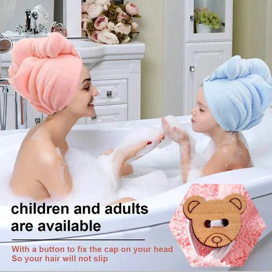 1Pc Dry Hari Cap, Coral Fleece, Polyesler Hair Drying Quick Towel Microfiber Shower Single Bandana Cap Ladies
