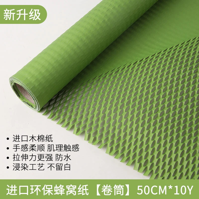 Honeycomb Mesh Embossed Paper Floral Art Bouquet Flower Arrangement Gift Wrapping Material Waterproof Designer High Quality