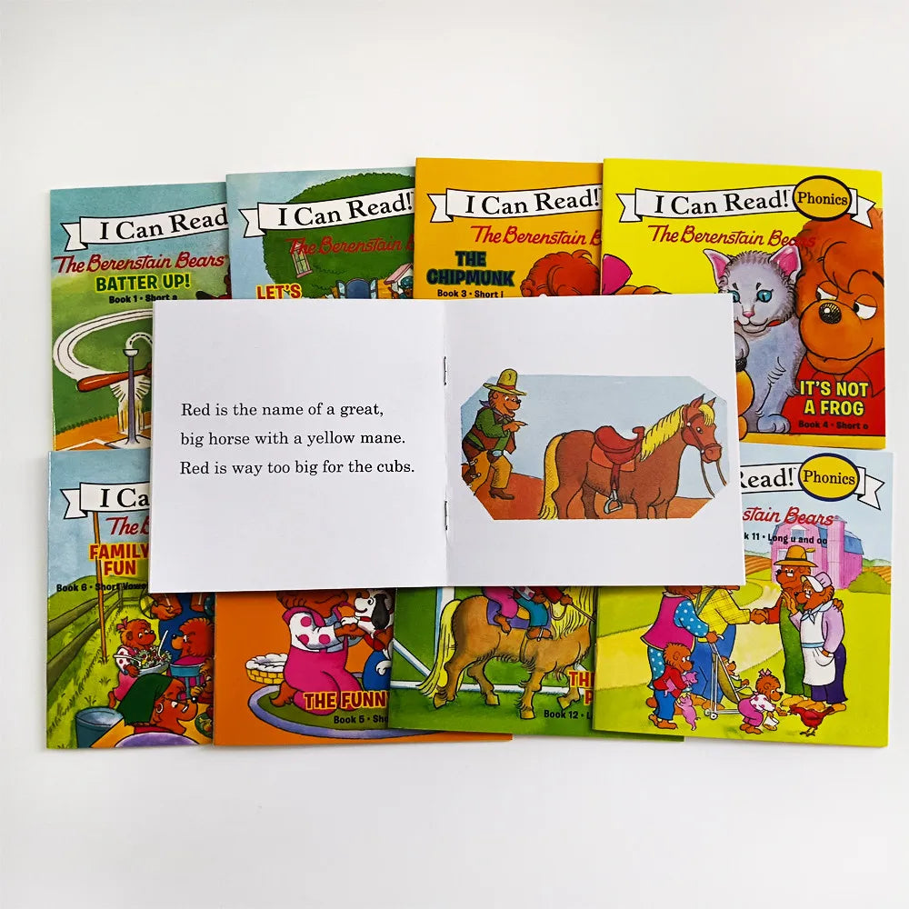 12 Books I Can Read Phonics Berenstain Bears Picture Book for Kids Baby Learning To Read Bedtime Educational English Books