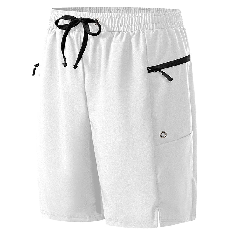 Mens Summer Beach Shorts with Zipper Pockets Quick Dry Board Shorts with Mesh Liner Swim Trunks Swimwear Swimsuit Bathing Suit