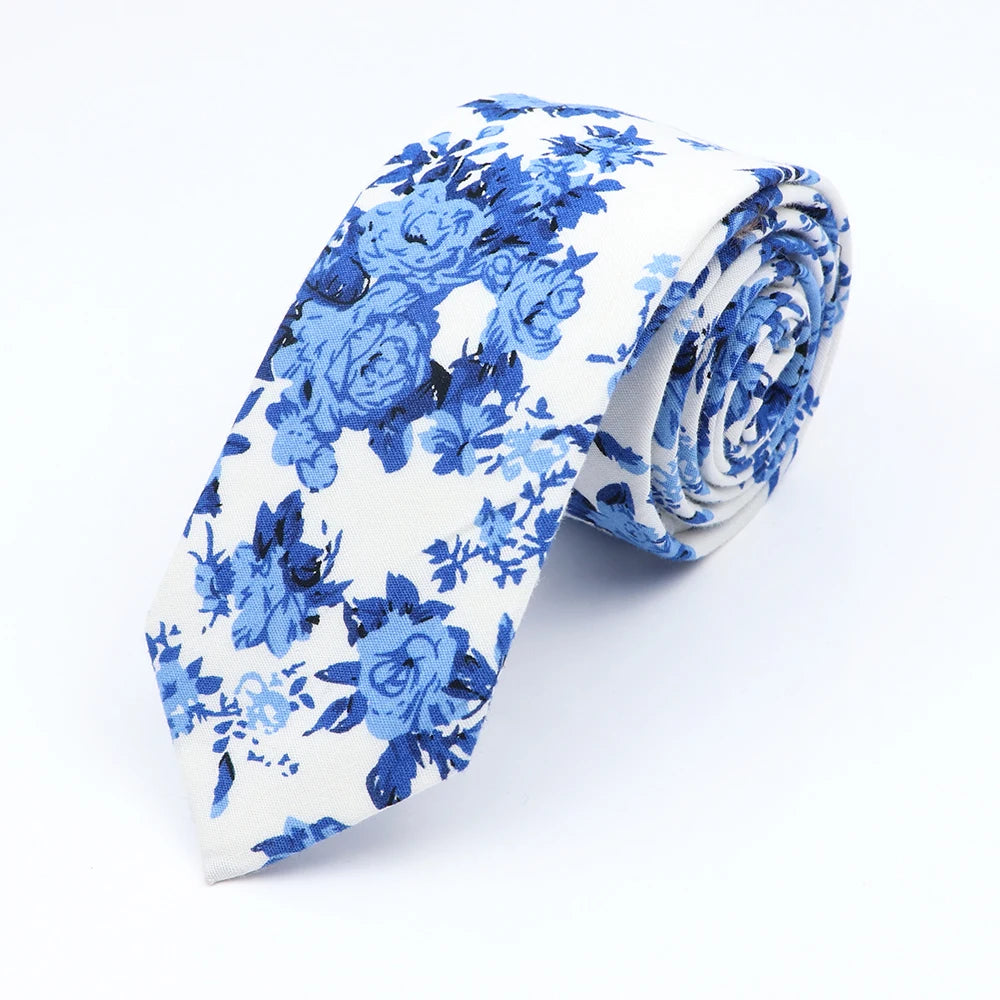 New Floral Elegant Tie For Men Women 100% Cotton Beautiful Flower Paisley Necktie Narrow Skinny Cravat Wedding Casual Corbatas