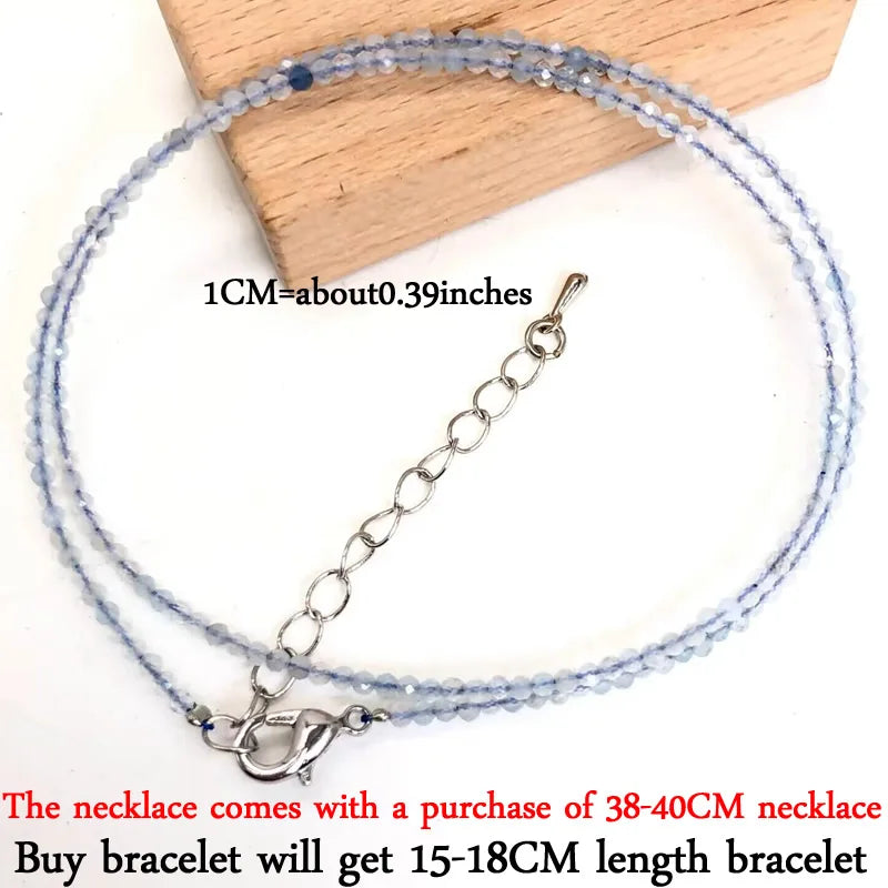 Mini -Faceted Gem Beads Necklaces For Women Natural Stone Chokers Agate garnet pearl Chain Handmade bracelet Yoga Jewelry Female